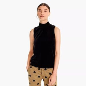 J crew mock neck velvet tank top, sz sm